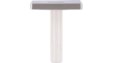 Haken Ketsch Kunststoff alufarbig - 56 mm lang  vor weißem Hintergrund