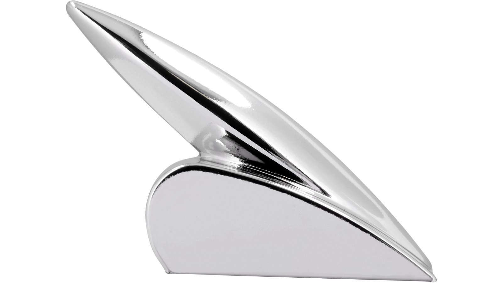 Haken Langen Kunststoff metallisiert chrom glänzend grau - 56 mm lang  vor weißem Hintergrund