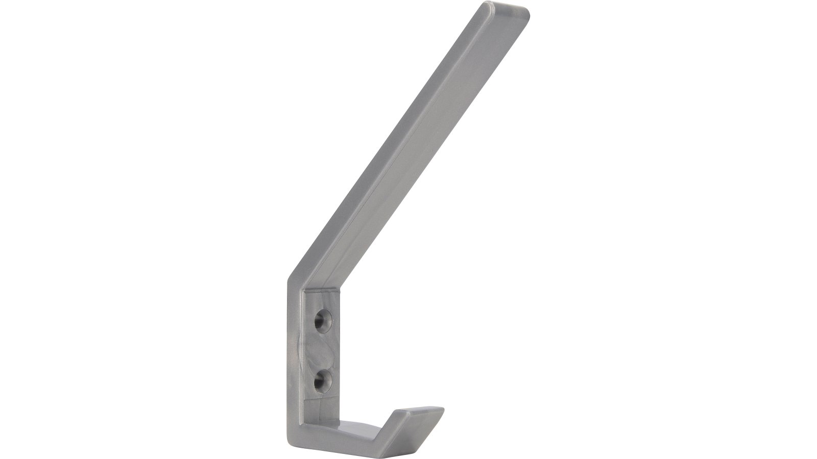 Haken Langenau Kunststoff silbergrau - 134 mm lang  vor weißem Hintergrund