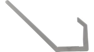 Haken Langenau Kunststoff silbergrau - 134 mm lang  vor weißem Hintergrund