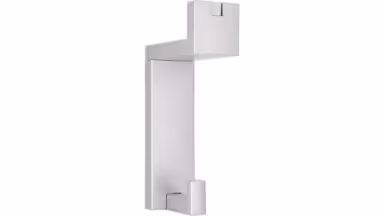 Haken Monheim Kunststoff metallisiert weißaluminium - 140 mm lang  vor weißem Hintergrund