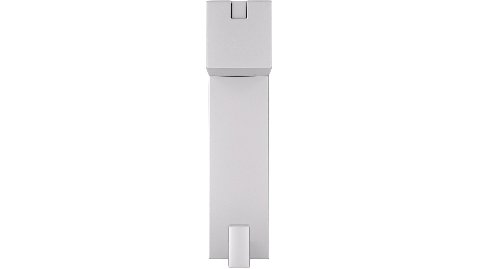 Haken Monheim Kunststoff metallisiert weißaluminium - 140 mm lang  vor weißem Hintergrund