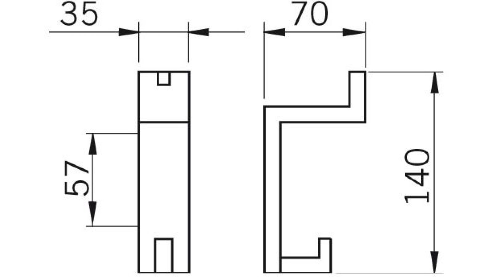 Haken Monheim Kunststoff glaseffekt blau metallisiert weißaluminium metallisiert weißaluminium - 140 mm lang  vor weißem Hintergrund
