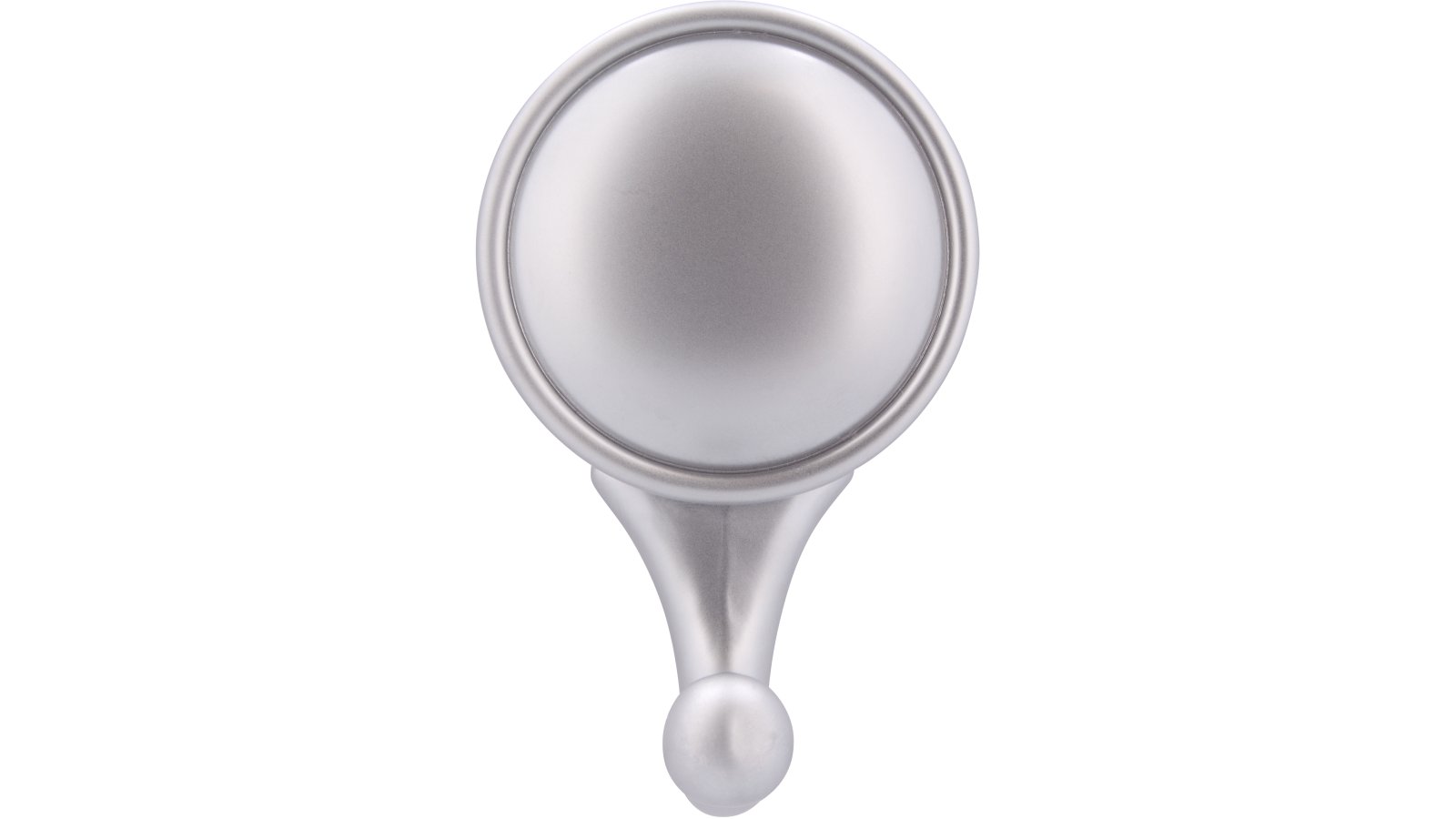 Haken Netphen Druckguss chrom matt - 64 mm lang  vor weißem Hintergrund