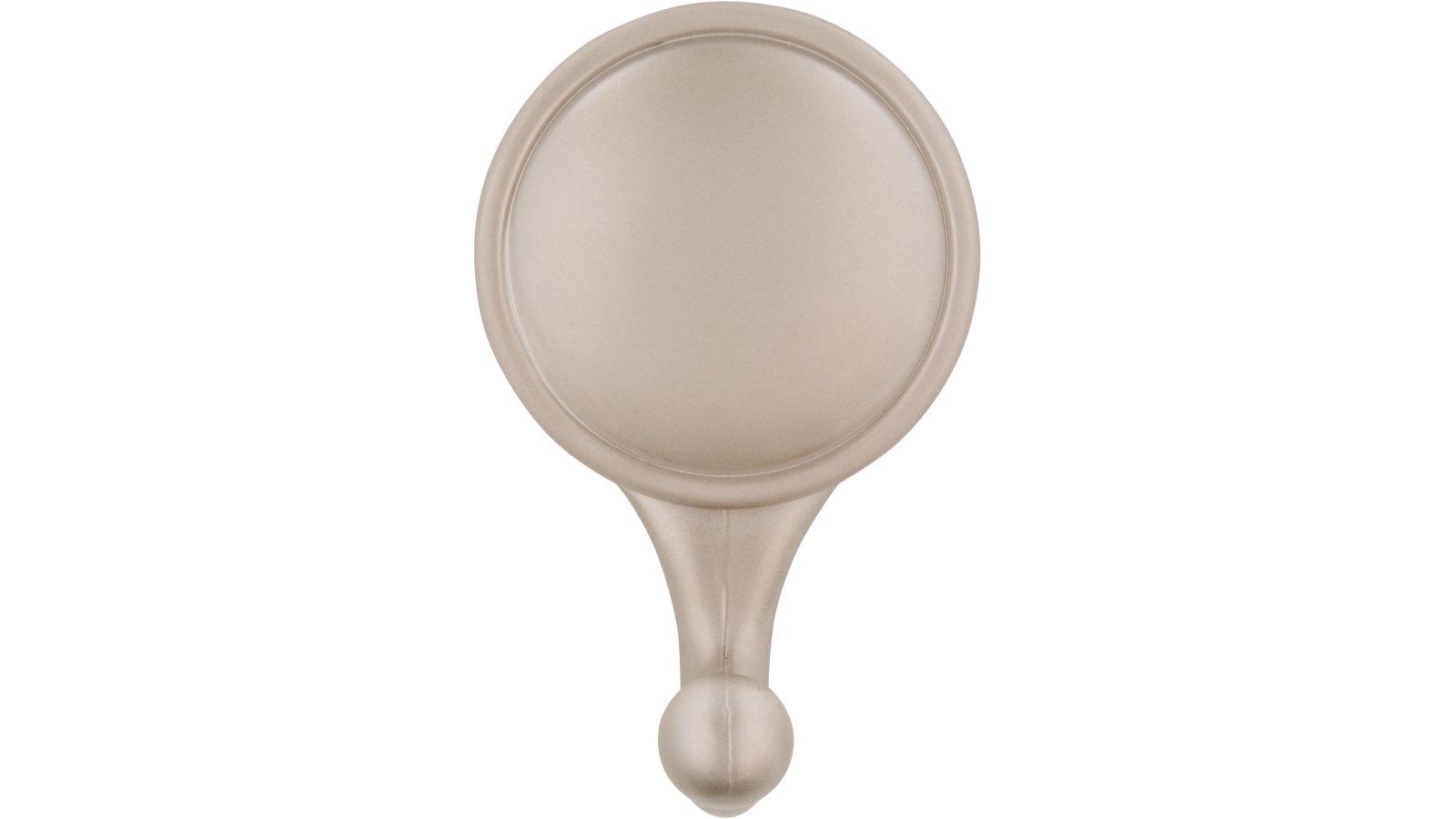 Haken Netphen Druckguss matt vernickelt - 64 mm lang  vor weißem Hintergrund