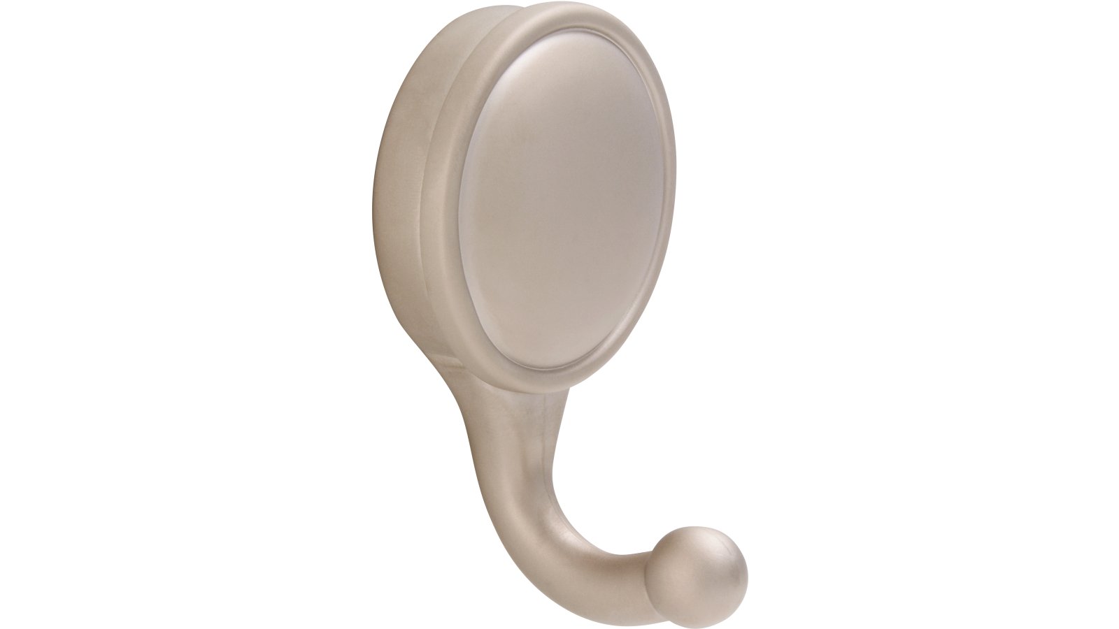Haken Netphen Druckguss matt vernickelt - 64 mm lang  vor weißem Hintergrund