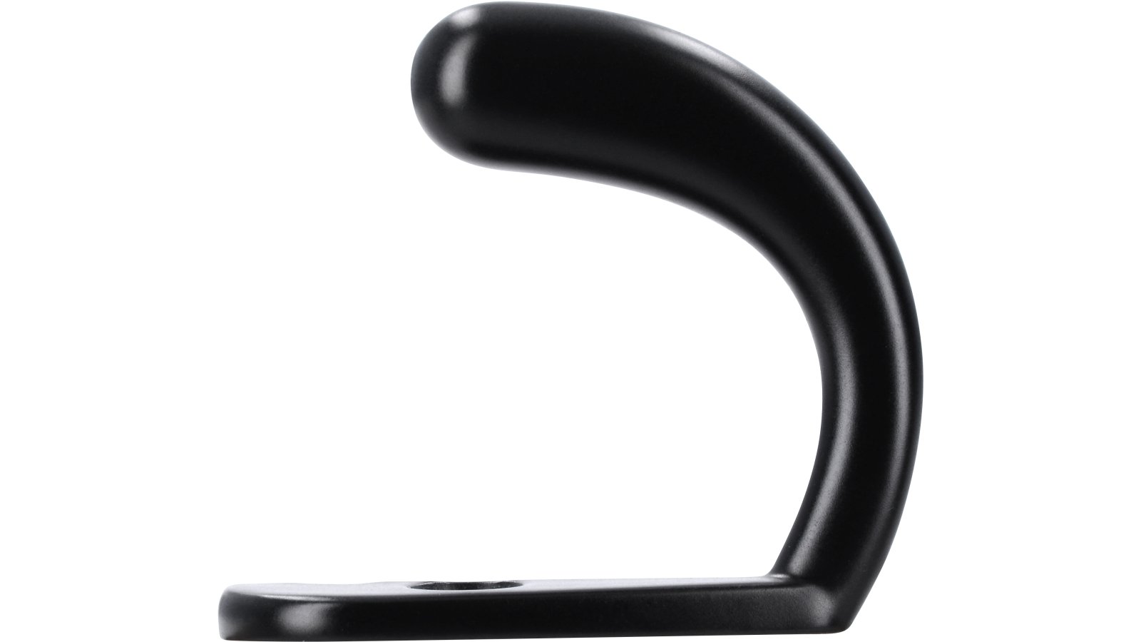 Kleiderhaken-Neukirchen-schwarz-Zinkdruckguss-laenge-43-870920-stehend Haken Neukirchen Druckguss schwarz matt pulverbeschichtet - 43 mm lang vor weißem Hintergrund