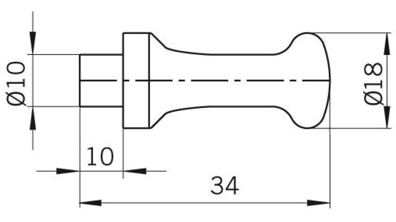 Haken Östringen Holz eiche gebeizt lackiert - 19 mm lang  vor weißem Hintergrund