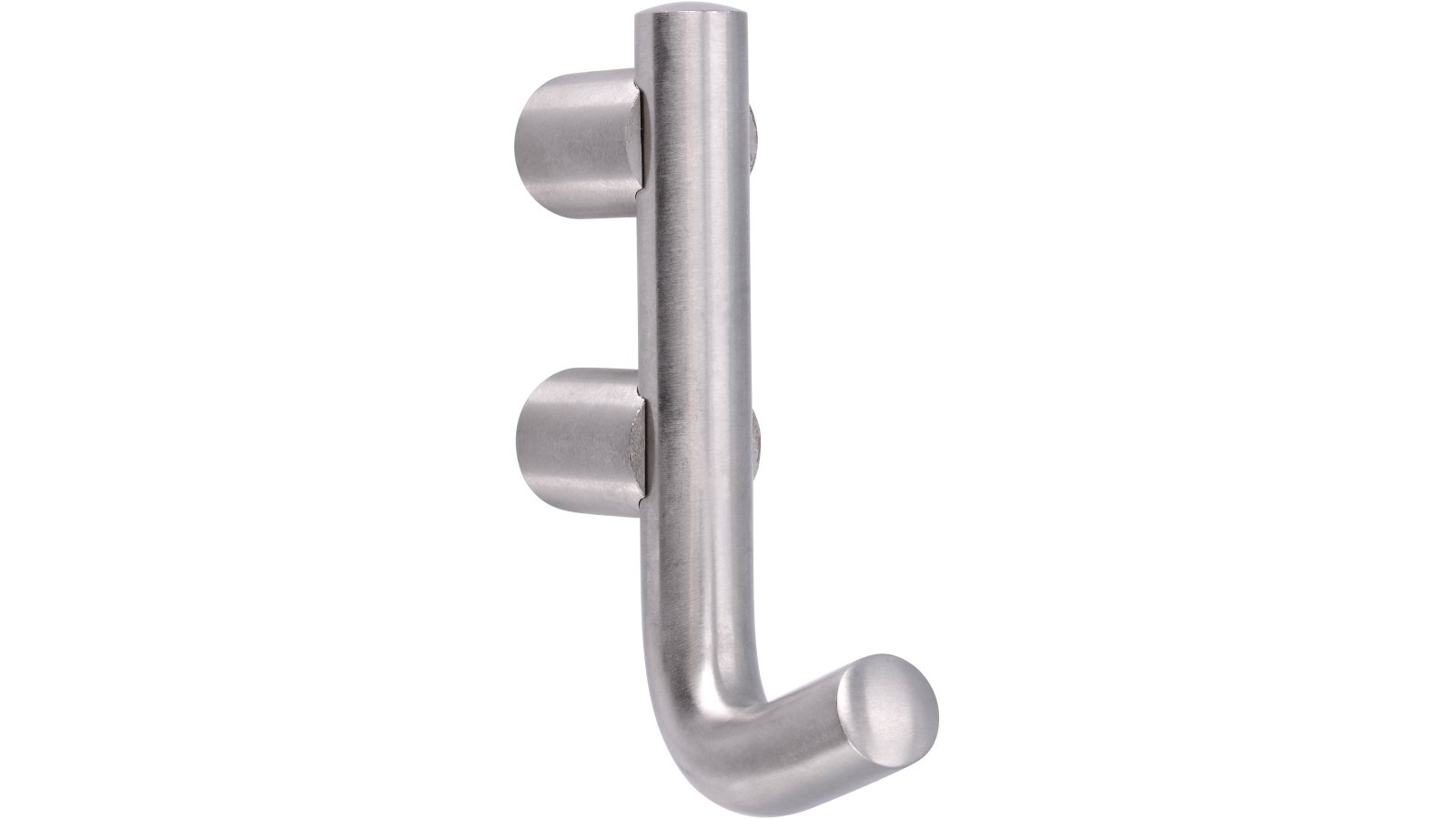 Haken Obertshausen Edelstahl fein geschliffen - 85 mm lang  vor weißem Hintergrund