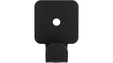 Haken Odenthal Stahl schwarz matt pulverbeschichtet - 41 mm lang  vor weißem Hintergrund