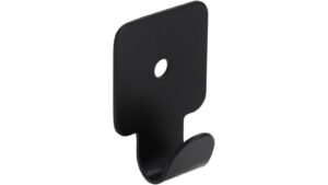 Haken Odenthal Stahl schwarz matt pulverbeschichtet - 41 mm lang  vor weißem Hintergrund