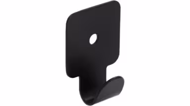 Haken Odenthal Stahl schwarz matt pulverbeschichtet - 41 mm lang  vor weißem Hintergrund