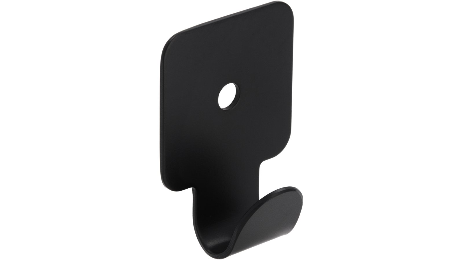 Haken Odenthal Stahl schwarz matt pulverbeschichtet - 41 mm lang  vor weißem Hintergrund