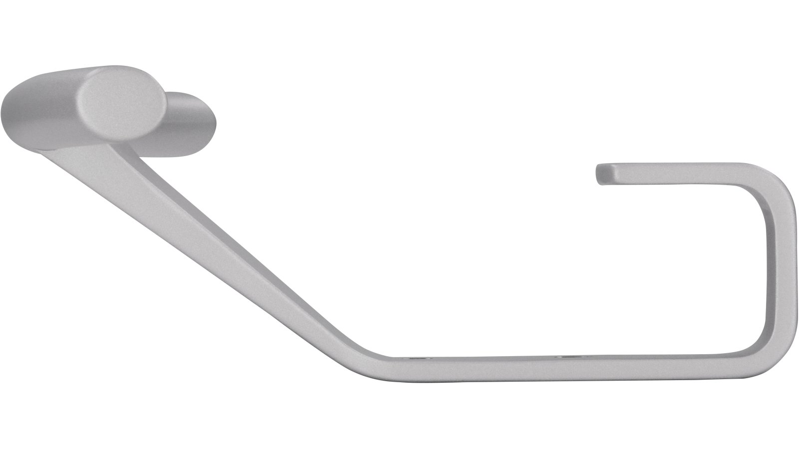 Haken Oerlinghausen Druckguss alufarbig pulverbeschichtet - 100 mm lang  vor weißem Hintergrund