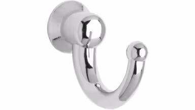 Haken Passau Druckguss chrom glänzend - 22 mm lang vor weißem Hintergrund