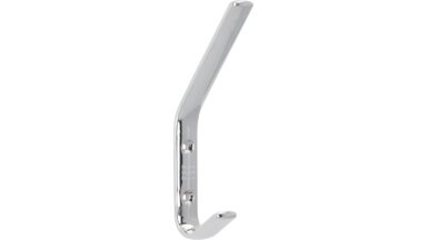 Haken Quickborn Druckguss chrom glänzend - 150 mm lang vor weißem Hintergrund