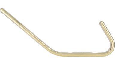 Haken Quickborn Druckguss glänzend vermessingt - 150 mm lang  vor weißem Hintergrund