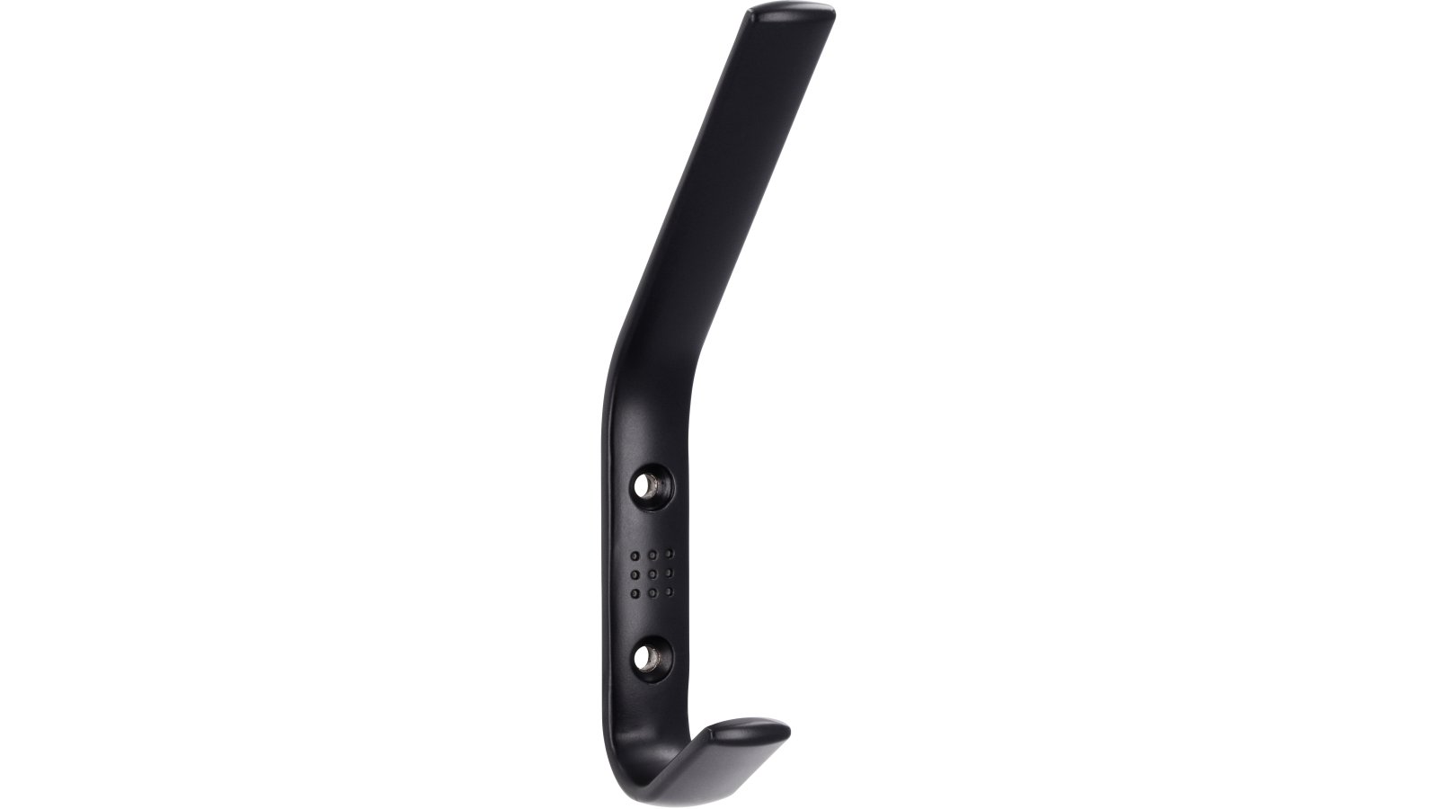 Kleiderhaken-Quickborn-schwarz-Zinkdruckguss-laenge-150-870756 Haken Quickborn Druckguss schwarz matt pulverbeschichtet - 150 mm lang vor weißem Hintergrund