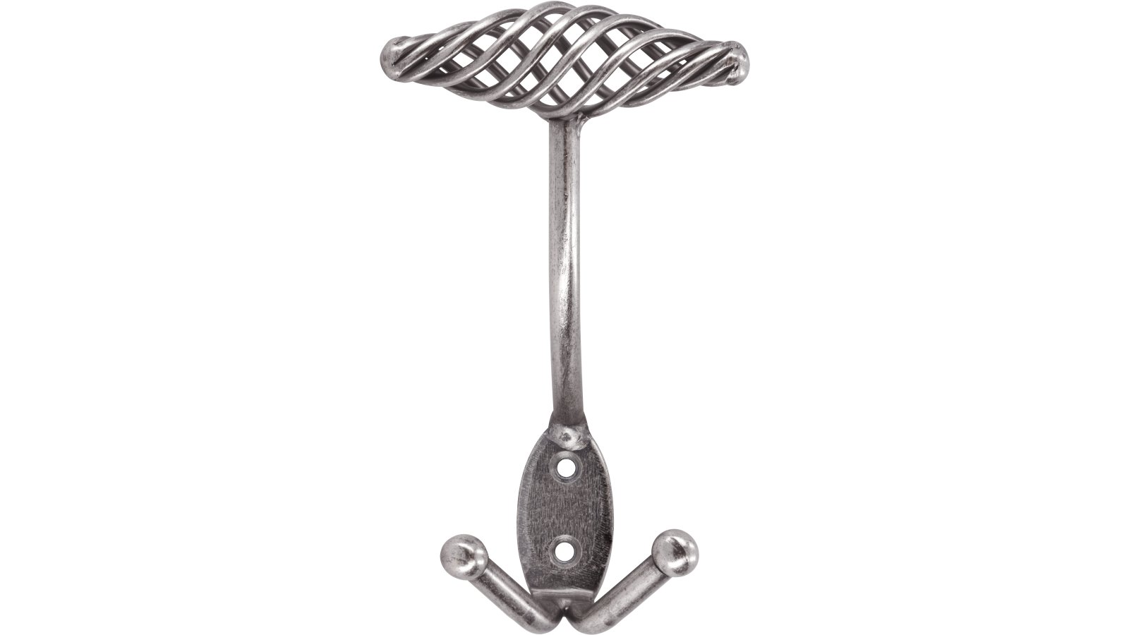 Haken Reichenbach Stahl altzinnfarbig brüniert - 160 mm lang  vor weißem Hintergrund