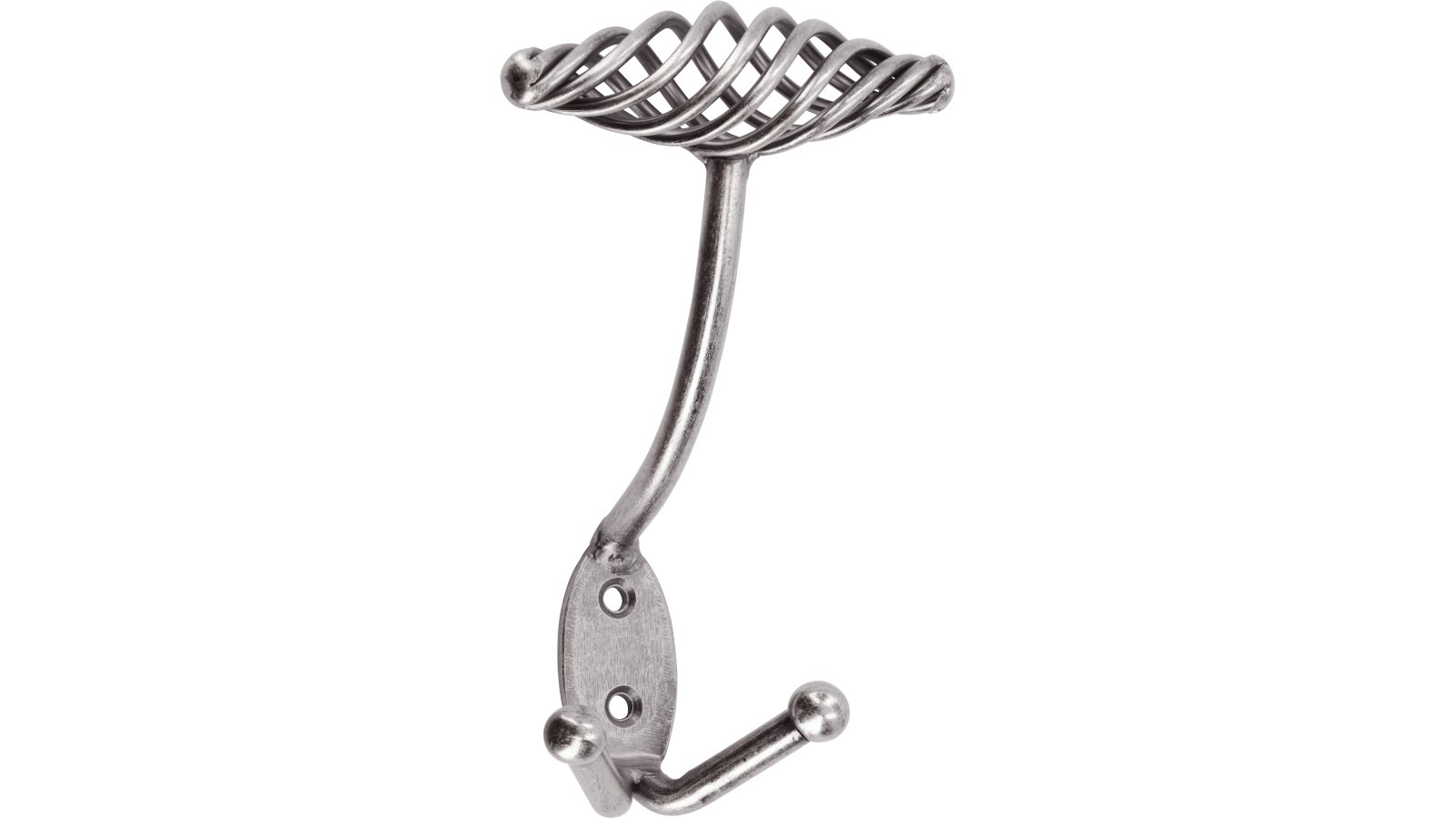 Haken Reichenbach Stahl altzinnfarbig brüniert - 160 mm lang  vor weißem Hintergrund