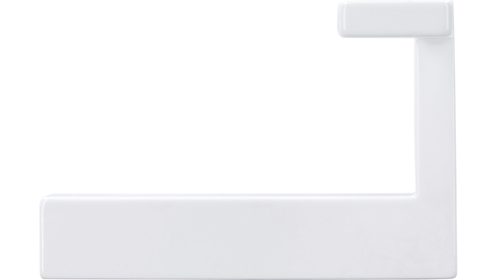 Kleiderhaken-Rheinau-weiss-Zinkdruckguss-laenge-61-826062-stehend Haken Rheinau Druckguss reinweiß pulverbeschichtet - 61 mm lang vor weißem Hintergrund