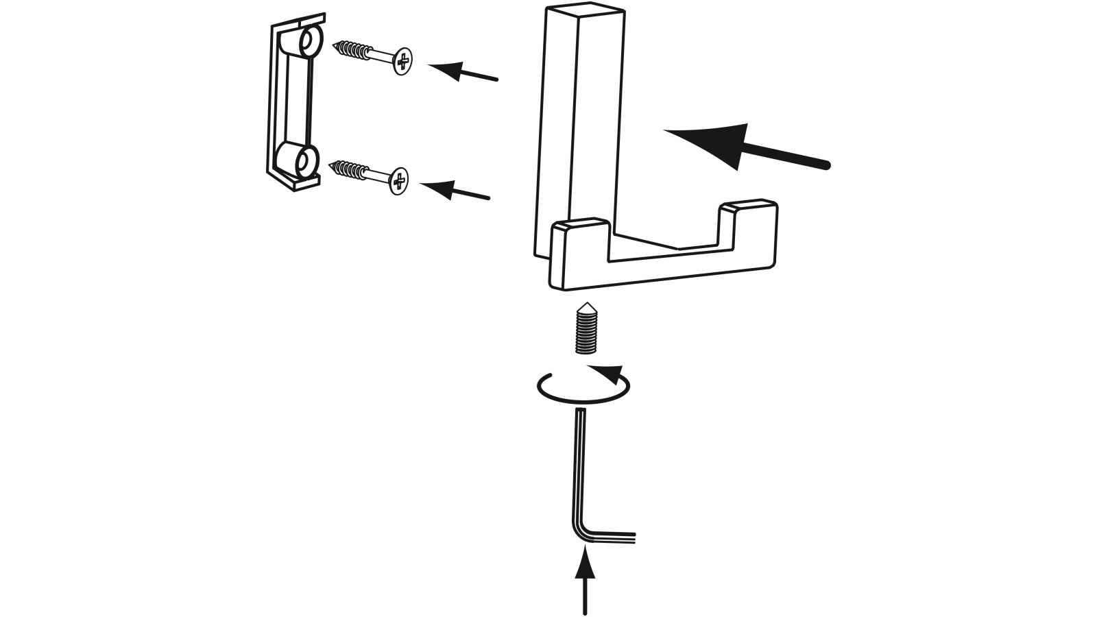 Kleiderhaken-Rheinau-weiss-Zinkdruckguss-laenge-61-826062-technische-zeichnung-2 Haken Rheinau Druckguss reinweiß pulverbeschichtet - 61 mm lang vor weißem Hintergrund