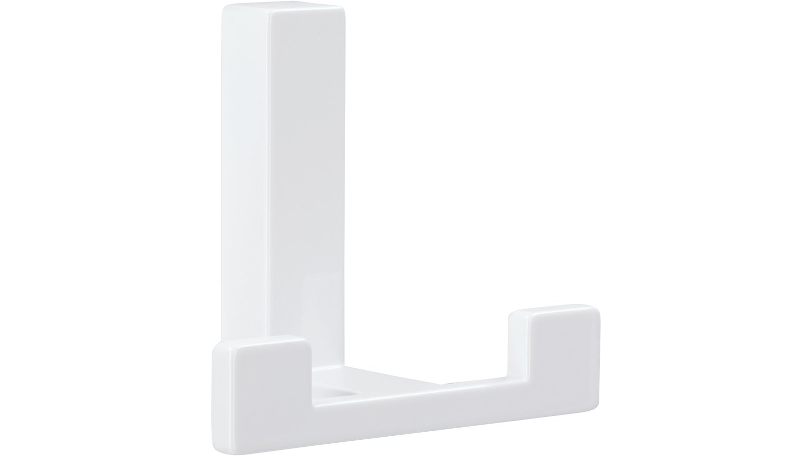 Kleiderhaken-Rheinau-weiss-Zinkdruckguss-laenge-61-826062 Haken Rheinau Druckguss reinweiß pulverbeschichtet - 61 mm lang vor weißem Hintergrund