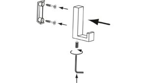 Haken Salzhemmendorf Druckguss glänzend vermessingt - 61 mm lang  vor weißem Hintergrund
