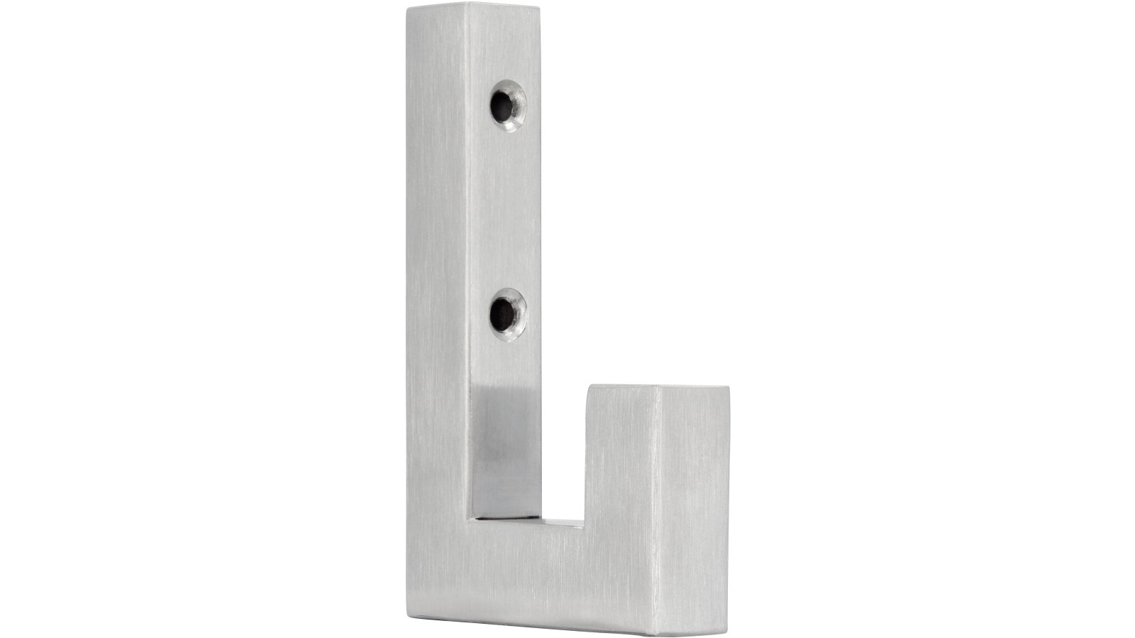 Haken Schriesheim Edelstahl fein geschliffen - 95 mm lang  vor weißem Hintergrund