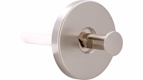 Haken Schwabmünchen Kunststoff nickel matt gebürstet - 56 mm lang  vor weißem Hintergrund