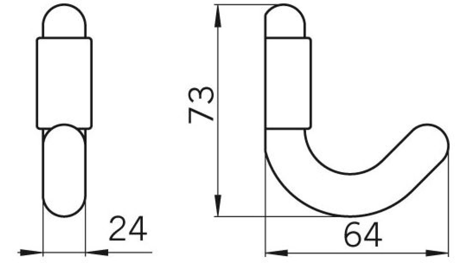 Kleiderhaken-Schwaebisch-Gmuend-nickel-rot-buche-Holz-Kunststoff-Holz-laenge-106-415110-technische-zeichnung Haken Schwäbisch-Gmünd Kunststoff holzeffekt rotbuchenfarbig galvanisiert nickel matt - 106 mm lang vor weißem Hintergrund