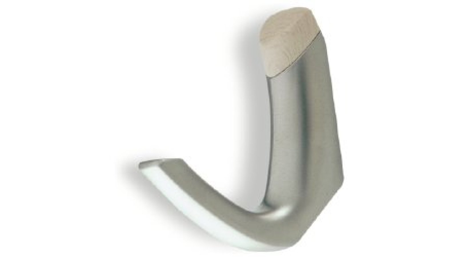 Kleiderhaken-Schwaebisch-Gmuend-nickel-rot-buche-Holz-Kunststoff-Holz-laenge-106-415110 Haken Schwäbisch-Gmünd Kunststoff holzeffekt rotbuchenfarbig galvanisiert nickel matt - 106 mm lang vor weißem Hintergrund