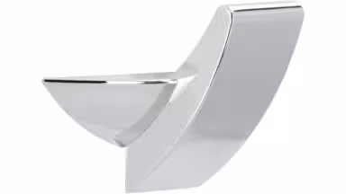 Haken Sinsheim Kunststoff metallisiert chrom glänzend - 34 mm lang vor weißem Hintergrund