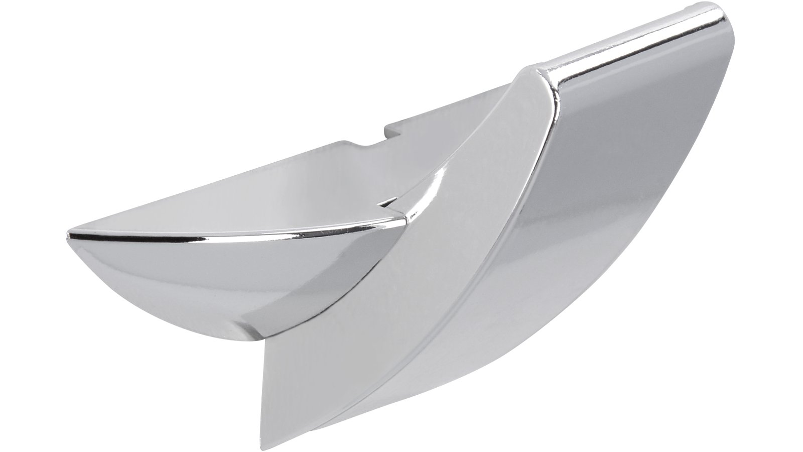 Kleiderhaken-Sinsheim-chrom-Kunststoff-laenge-34-711994-seitlich Haken Sinsheim Kunststoff metallisiert chrom glänzend - 34 mm lang vor weißem Hintergrund