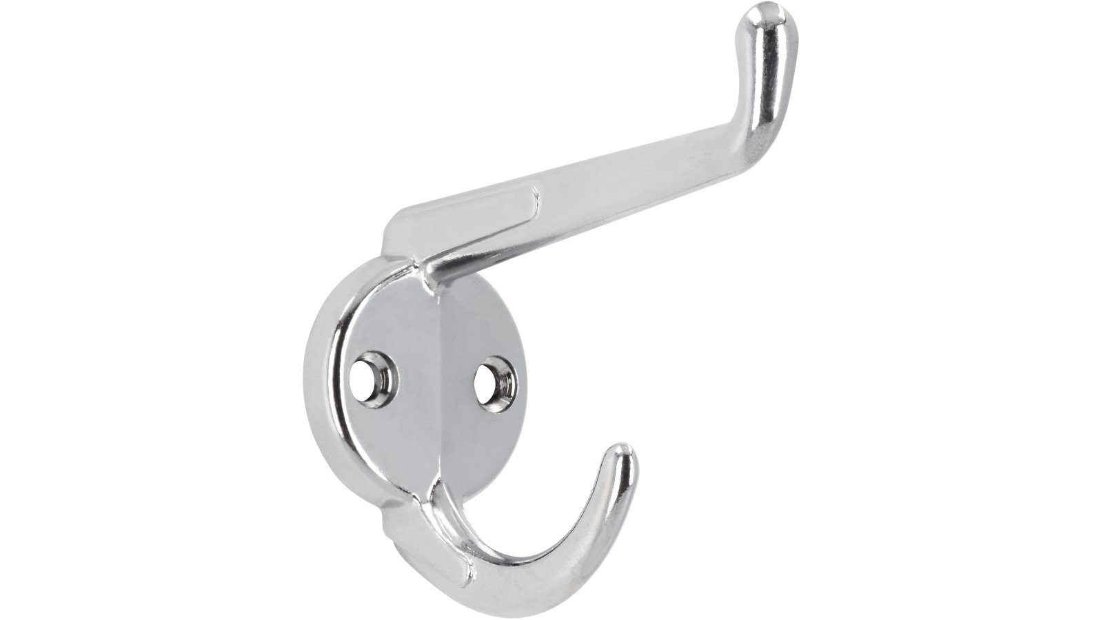 Kleiderhaken-Speyer-chrom-Zinkdruckguss-laenge-72-237216-seitlich Haken Speyer Druckguss chrom glänzend - 72 mm lang vor weißem Hintergrund