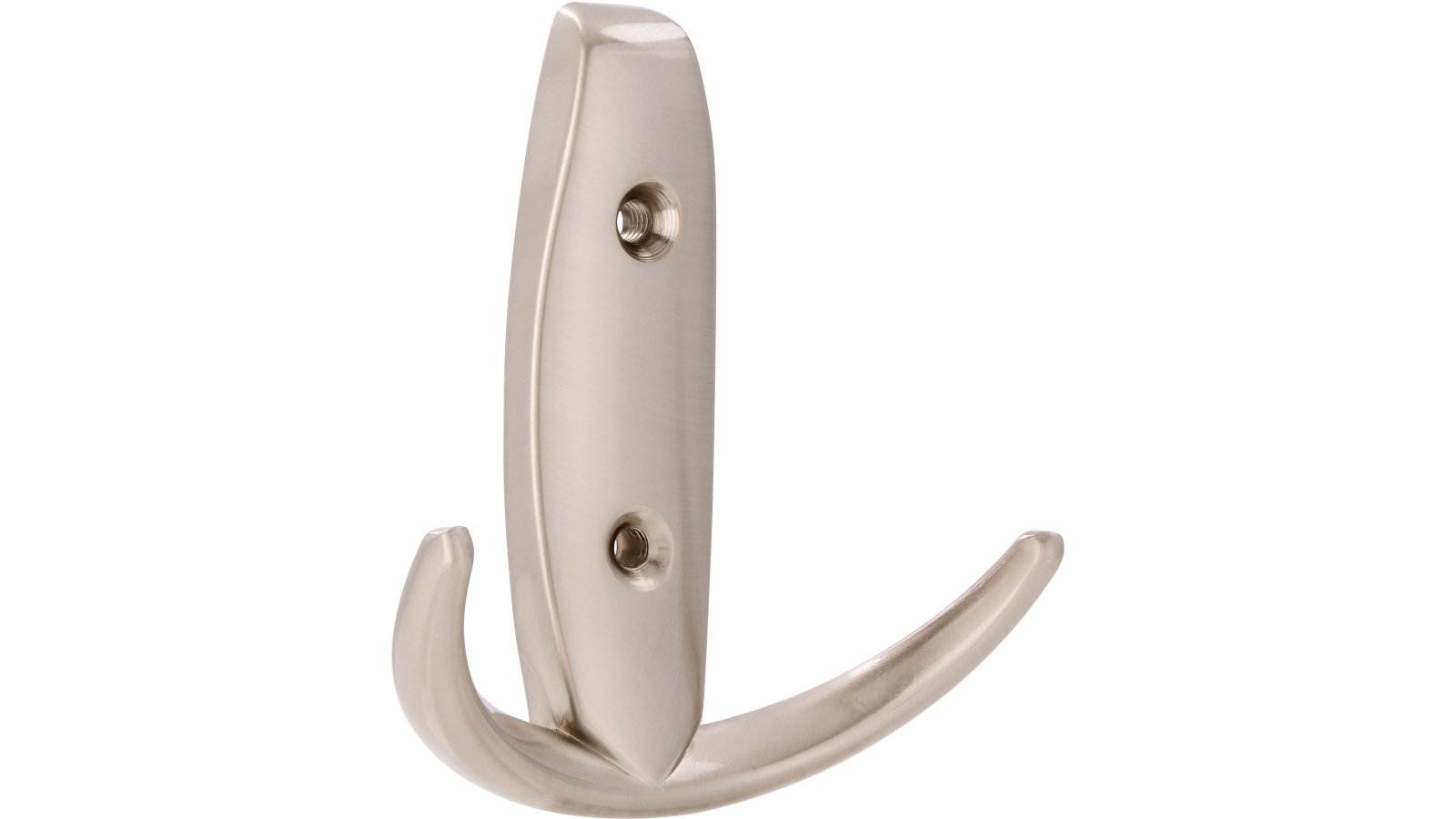 Haken Sprockhövel Druckguss vernickelt feingeschliffen - 80 mm lang  vor weißem Hintergrund