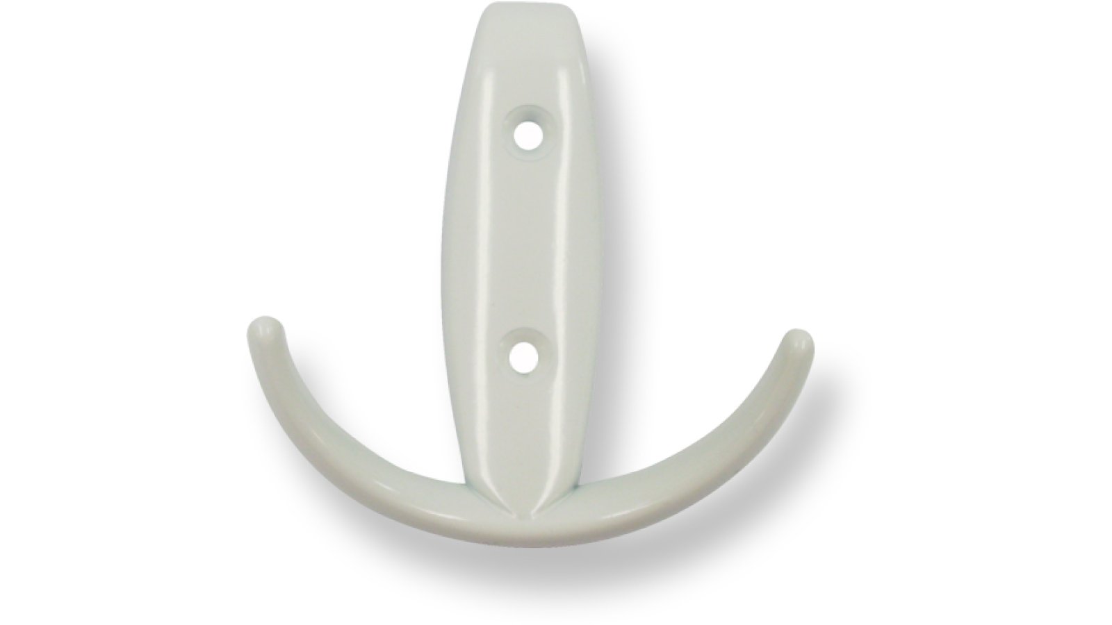 Kleiderhaken-Sprockhoevel-weiss-Zinkdruckguss-laenge-80-678772 Haken Sprockhövel Druckguss reinweiß pulverbeschichtet - 80 mm lang vor weißem Hintergrund