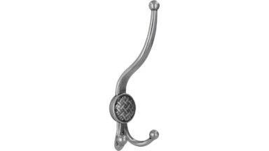 Haken St-Wendel Druckguss altsilberfarbig - 187 mm lang vor weißem Hintergrund