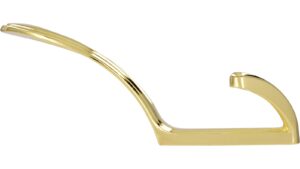 Haken Staßfurt Druckguss glänzend vermessingt - 161 mm lang  vor weißem Hintergrund