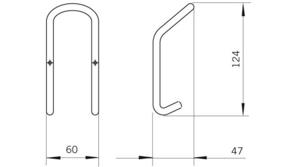 Haken Straubing Stahl schwarz-braun pulverbeschichtet - 128 mm lang  vor weißem Hintergrund