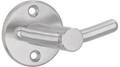 Haken Taucha Edelstahl fein geschliffen - 42 mm lang  vor weißem Hintergrund