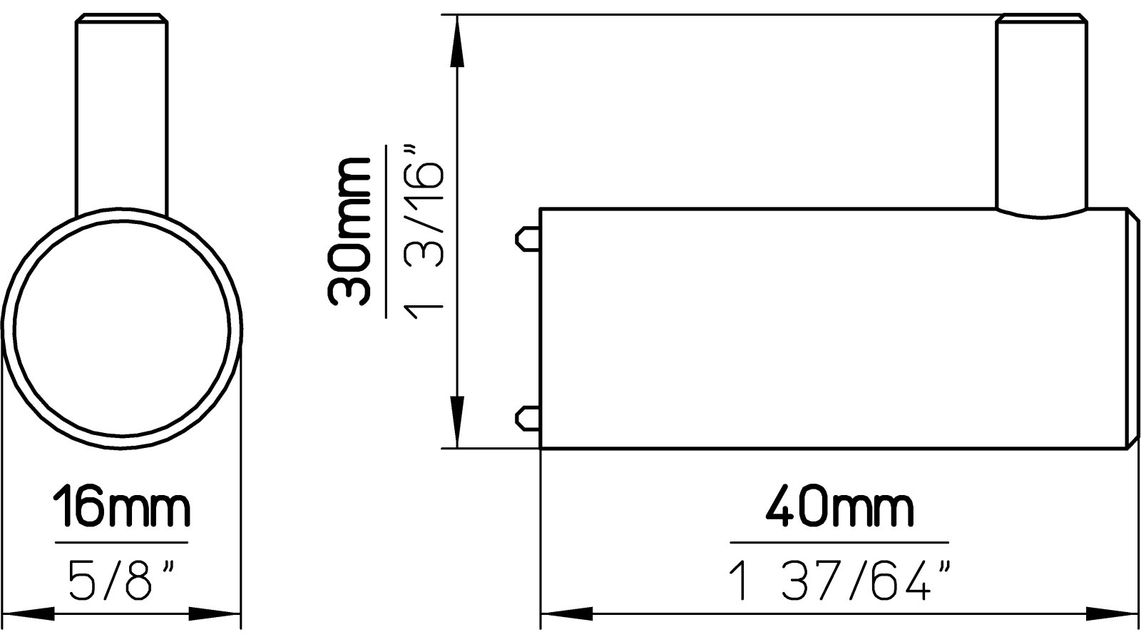 Haken Threesixty Aluminium edelstahleffekt - 30 mm lang  vor weißem Hintergrund