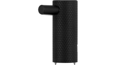Haken Threesixty Aluminium schwarz matt pulverbeschichtet - 26 mm lang  vor weißem Hintergrund