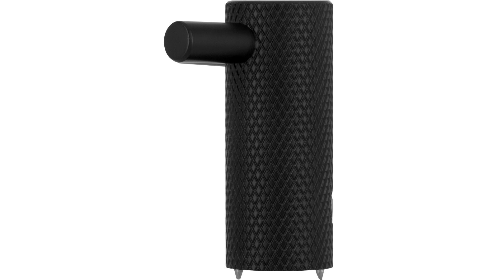 Haken Threesixty Aluminium schwarz matt pulverbeschichtet - 26 mm lang  vor weißem Hintergrund