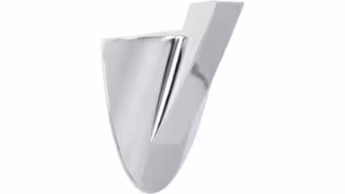 Haken Tuttlingen Kunststoff metallisiert chrom glänzend grau - 64 mm lang vor weißem Hintergrund