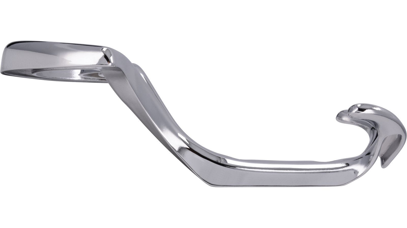 Haken Verden Druckguss chrom glänzend - 145 mm lang  vor weißem Hintergrund