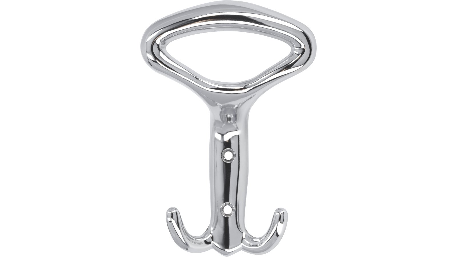 Haken Verden Druckguss chrom glänzend - 147 mm lang  vor weißem Hintergrund