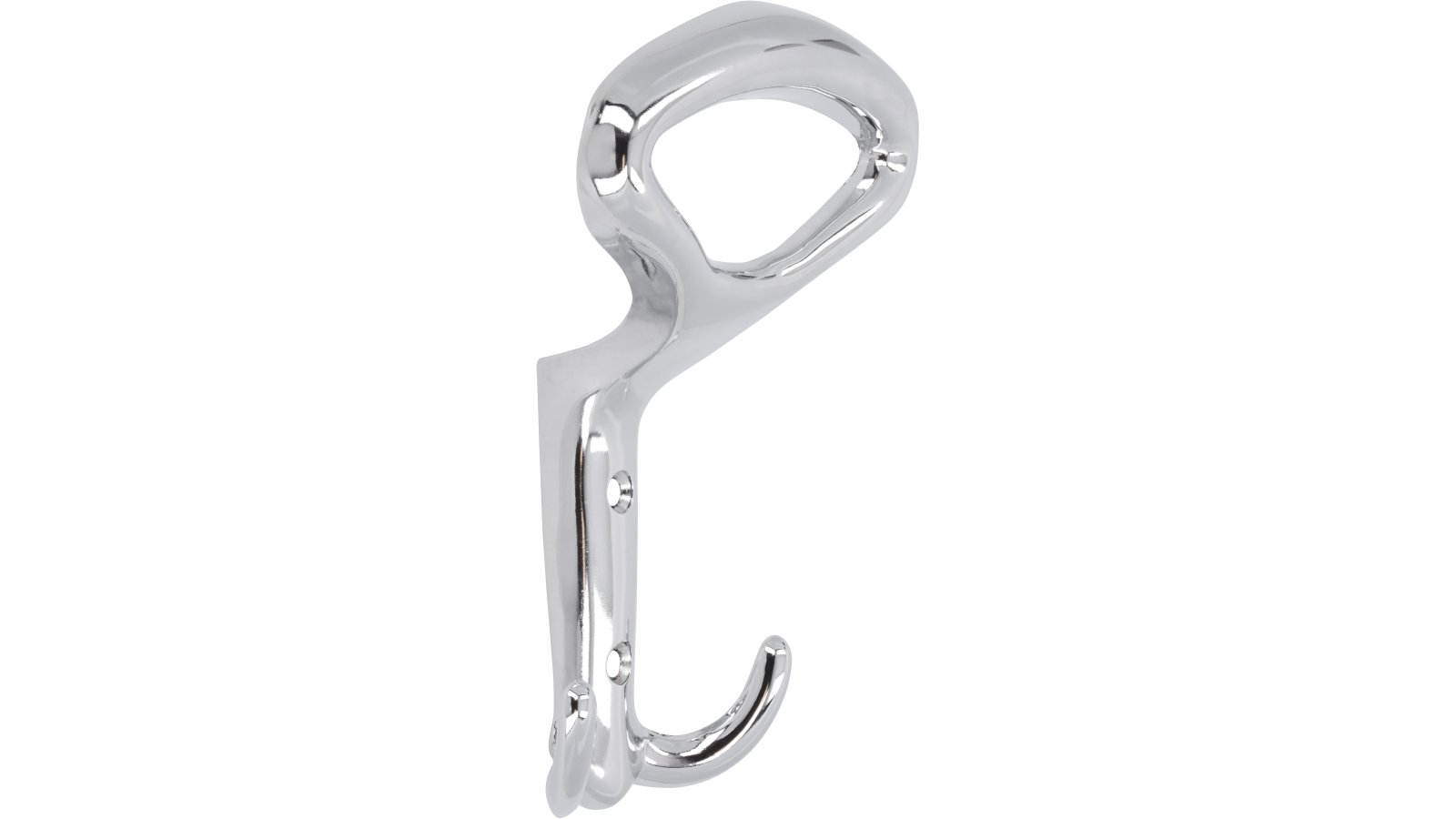 Haken Verden Druckguss chrom glänzend - 147 mm lang  vor weißem Hintergrund