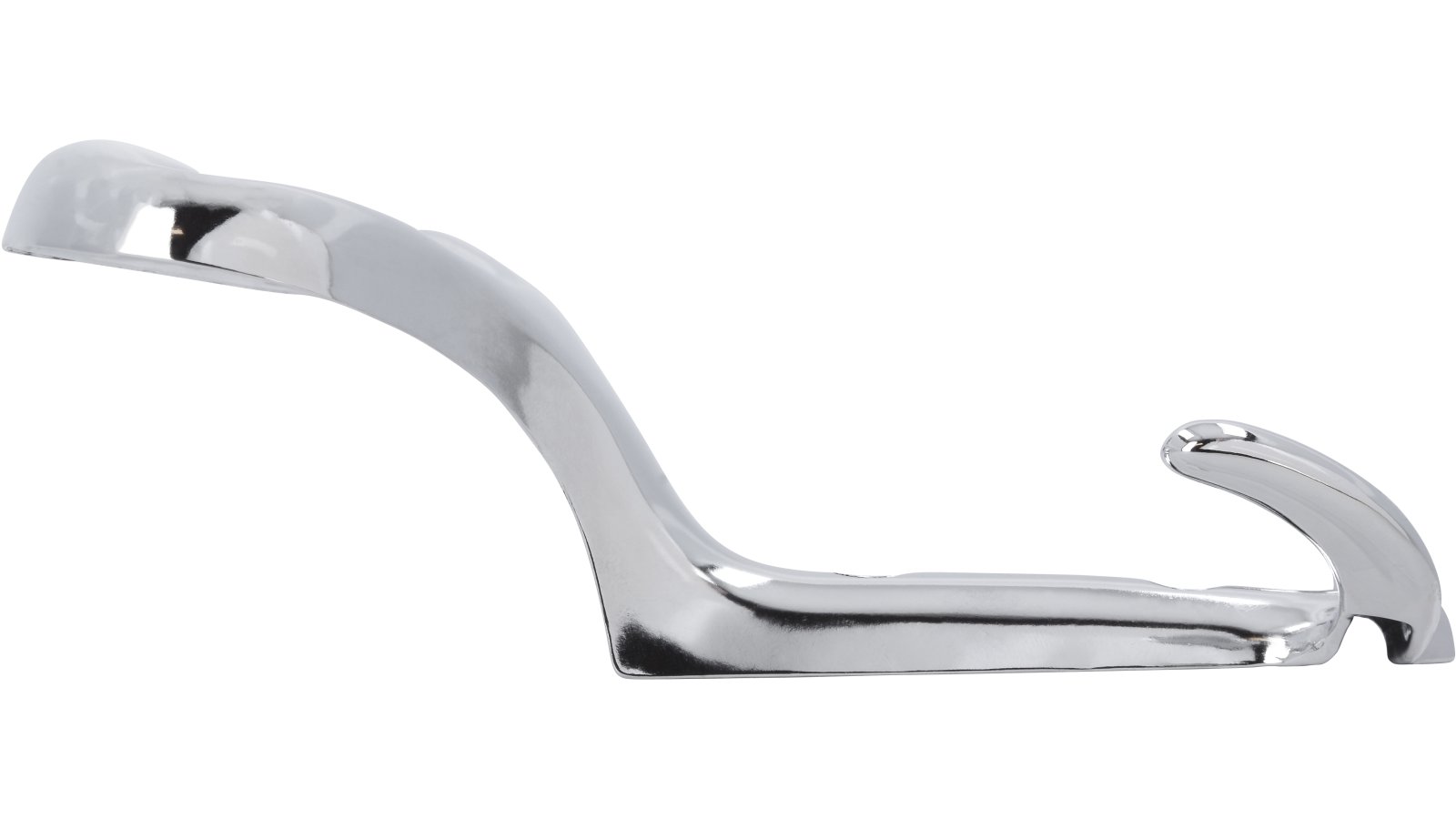 Haken Verden Druckguss chrom glänzend - 147 mm lang  vor weißem Hintergrund