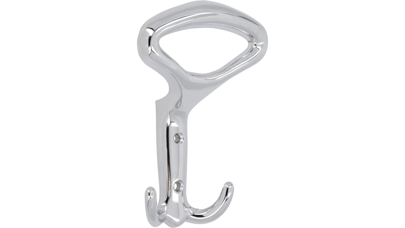 Haken Verden Druckguss chrom glänzend - 147 mm lang  vor weißem Hintergrund